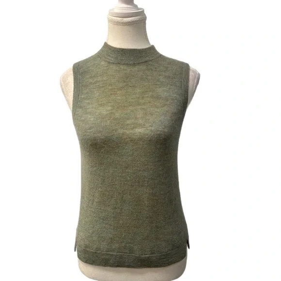 Wilfred Free Mock Neck Knit Top in Olive Green Size XXS - Picture 3 of 7